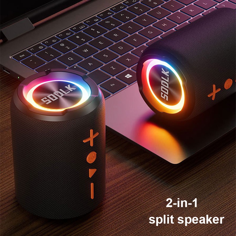 Audio Music Spotify - SODLK TX9 2-en-1 haut-parleur Bluetooth fendu