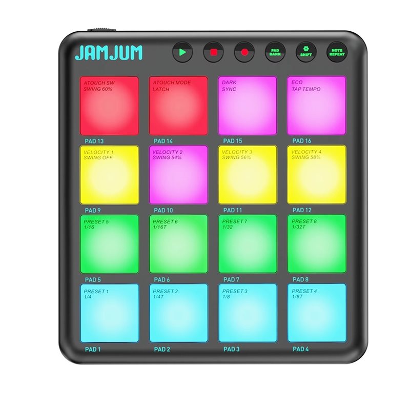 Midi Controller Pad - 【ESSENTIELS DE VOYAGE】Contrôleur MIDI JAMJUM, 16