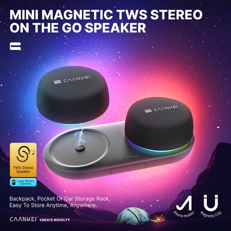 Audio Music Spotify - Enceinte Bluetooth magnétique avec lumières RGB,